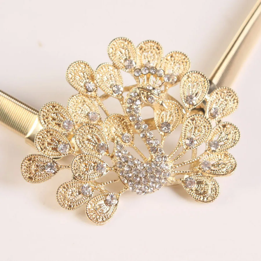Peacock decoration skinny waist chain thin belt female metal elastic fashion rhinestone gold chain h227
Peacock decoration skinny waist chain thin belt female metal elastic fashion rhinestone gold chain h227