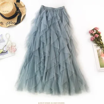 SISHION 2019 Spring Summer Tulle Femme QY0002 Ankle-Length Asmmetrical Ruffles Patchwork High Waist Mesh Long Skirt Women
SISHION 2019 Spring Summer Tulle Femme QY0002 Ankle-Length Asmmetrical Ruffles Patchwork High Waist Mesh Long Skirt Women