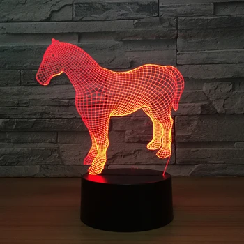 Lovely Horse 3D LED Night Light 7 Color Change illusion Lamp USB Table Lamp Bedroom Light Holiday Xmas Child Kids Toys For Party
Lovely Horse 3D LED Night Light 7 Color Change illusion Lamp USB Table Lamp Bedroom Light Holiday Xmas Child Kids Toys For Party