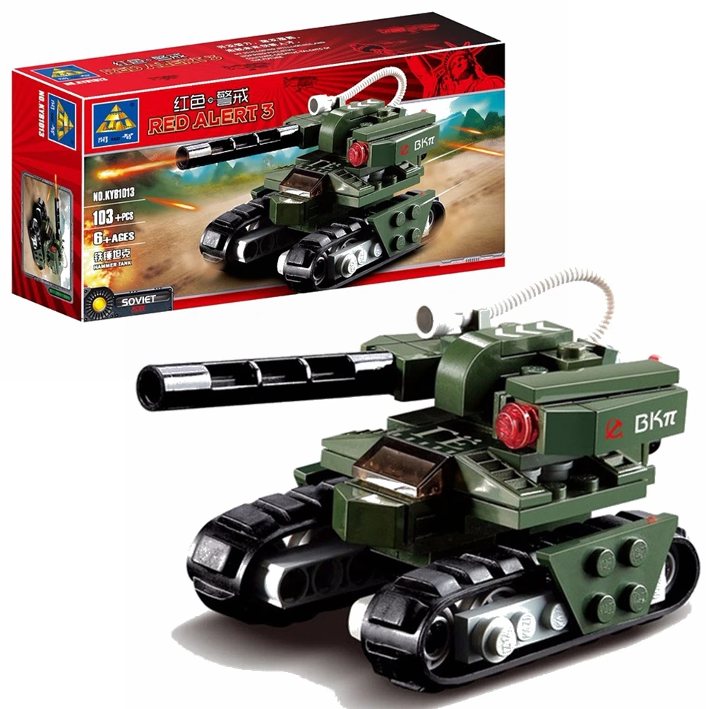 103pcs building block tank Soviet military tank compatible with leading brick red alarm 3 hammer toy Christmas gift
103pcs building block tank Soviet military tank compatible with leading brick red alarm 3 hammer toy Christmas gift