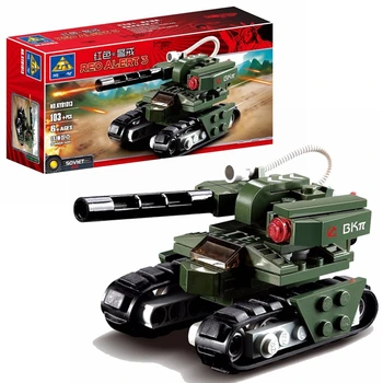 103pcs building block tank Soviet military tank compatible with leading brick red alarm 3 hammer toy Christmas gift
103pcs building block tank Soviet military tank compatible with leading brick red alarm 3 hammer toy Christmas gift
