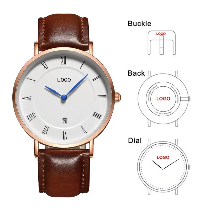 B-8210A Men Watch Custom Roman Numerals Dial Customized Wrist Watches Man Genuine Leather OEM Logo Custom Watch Calendar Relogio
B-8210A Men Watch Custom Roman Numerals Dial Customized Wrist Watches Man Genuine Leather OEM Logo Custom Watch Calendar Relogio