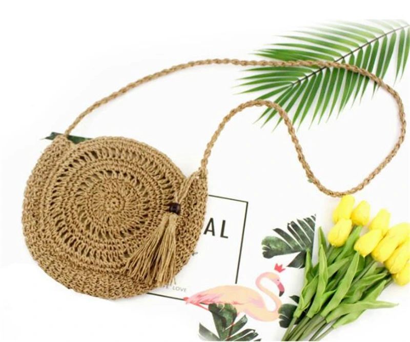Hollow Woven Crossbody Straw Bag - Round Tassel Summer Messenger Bag 2 HTB19hJ2douF3KVjSZK9q6zVtXXar
