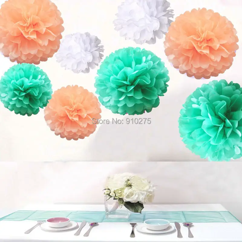 18PCS Mixed Size White Mint Green Peach Party Tissue Pom Poms Wedding Birthday Party Baby Room Nursery Decoration
18PCS Mixed Size White Mint Green Peach Party Tissue Pom Poms Wedding Birthday Party Baby Room Nursery Decoration