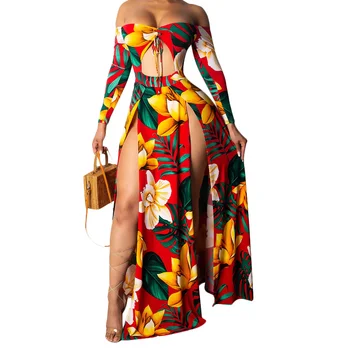 Bohemian Rompers Womens Jumpsuit 2019 Summer Long Sleeve Lace Up Hollow Sexy Jumpsuit Beach Side Split Floral Printed Bodysuit
Bohemian Rompers Womens Jumpsuit 2019 Summer Long Sleeve Lace Up Hollow Sexy Jumpsuit Beach Side Split Floral Printed Bodysuit