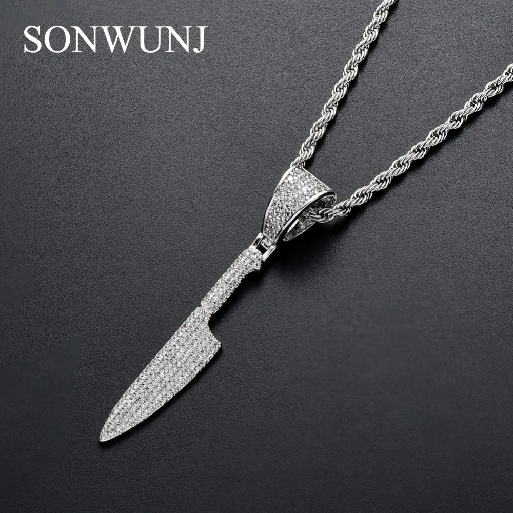 Bling bling Knife Pendant Brass Micro pave with CZ stones Necklace Jewelry ICED OUT CN083
Bling bling Knife Pendant Brass Micro pave with CZ stones Necklace Jewelry ICED OUT CN083