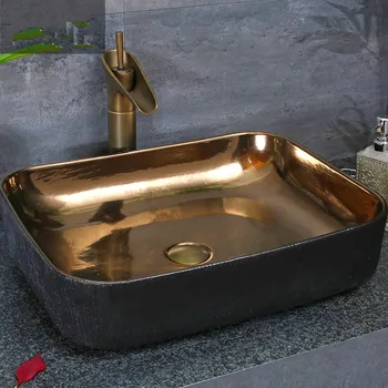 Rectangular shape Europe style chinese washbasin sink Jingdezhen Art Counter Top black gold ceramic wash basin bathroom sink
Rectangular shape Europe style chinese washbasin sink Jingdezhen Art Counter Top black gold ceramic wash basin bathroom sink
