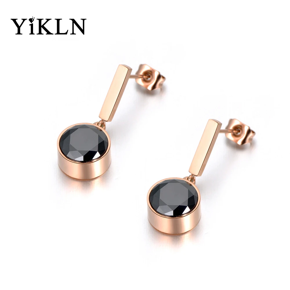 YiKLN Trendy Black CZ Round Crystal Stud Earrings Jewelry Stainless Steel Waterdrop For Women Boucle D'oreille Femme YE18046
YiKLN Trendy Black CZ Round Crystal Stud Earrings Jewelry Stainless Steel Waterdrop For Women Boucle D'oreille Femme YE18046