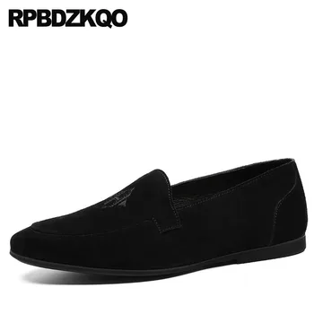 Pointed Toe Black Suede Loafers Slip On Embroidery Genuine Leather Nubuck Shoes Men Luxury Real High Quality British Style Party
Pointed Toe Black Suede Loafers Slip On Embroidery Genuine Leather Nubuck Shoes Men Luxury Real High Quality British Style Party