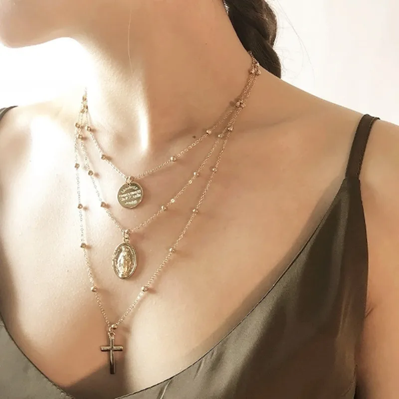 High Quality Multi Layer Cross Necklace Golden Color Luxury Necklace & Pendant For Women Summer Jewelry Wholesale X86
High Quality Multi Layer Cross Necklace Golden Color Luxury Necklace & Pendant For Women Summer Jewelry Wholesale X86