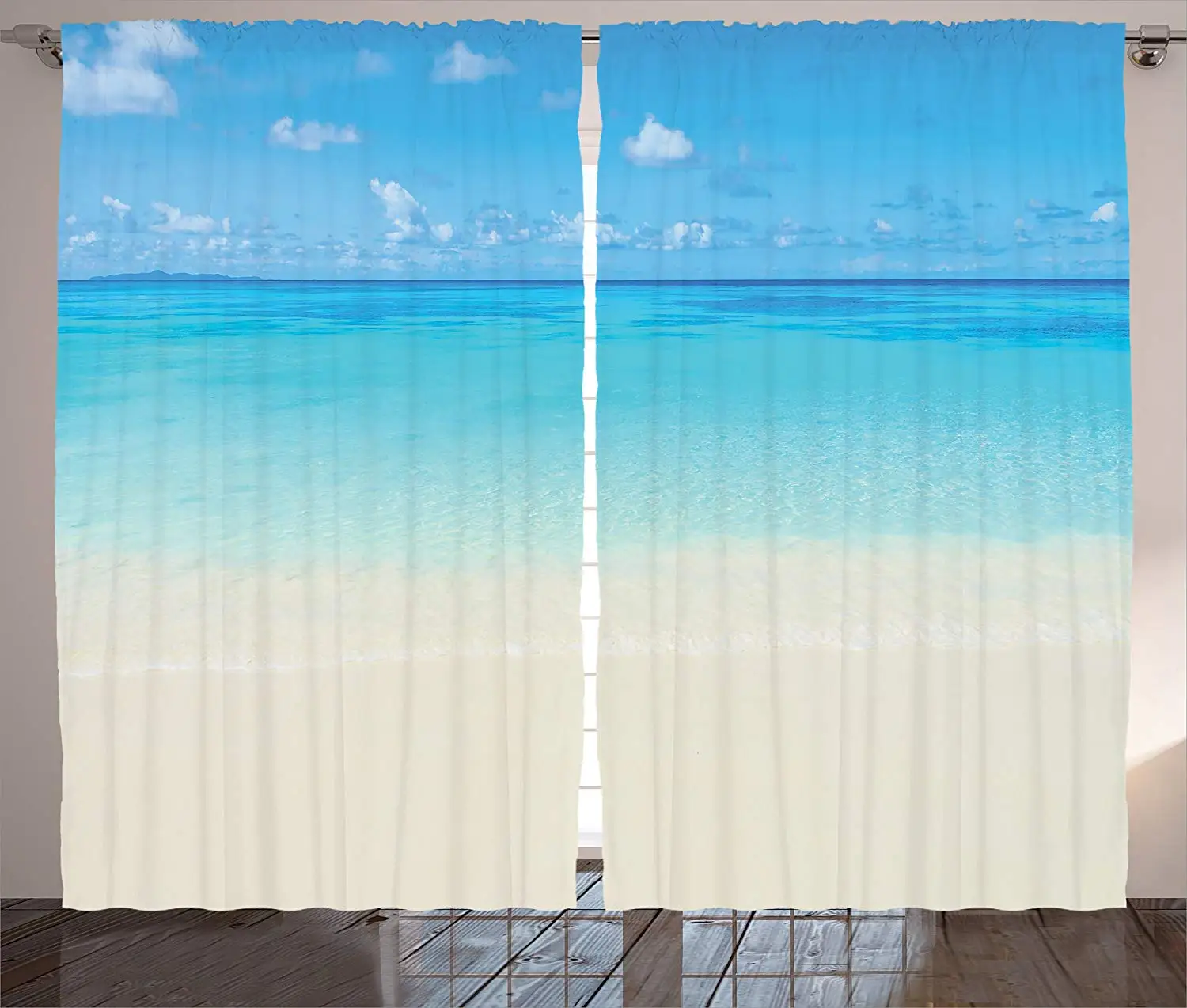 Ocean Decor Curtains 2 Panel Set Paradise Beach in Tropical Caribbean Sea with Fantastic Sky View Calm Beach House Theme Living
Ocean Decor Curtains 2 Panel Set Paradise Beach in Tropical Caribbean Sea with Fantastic Sky View Calm Beach House Theme Living