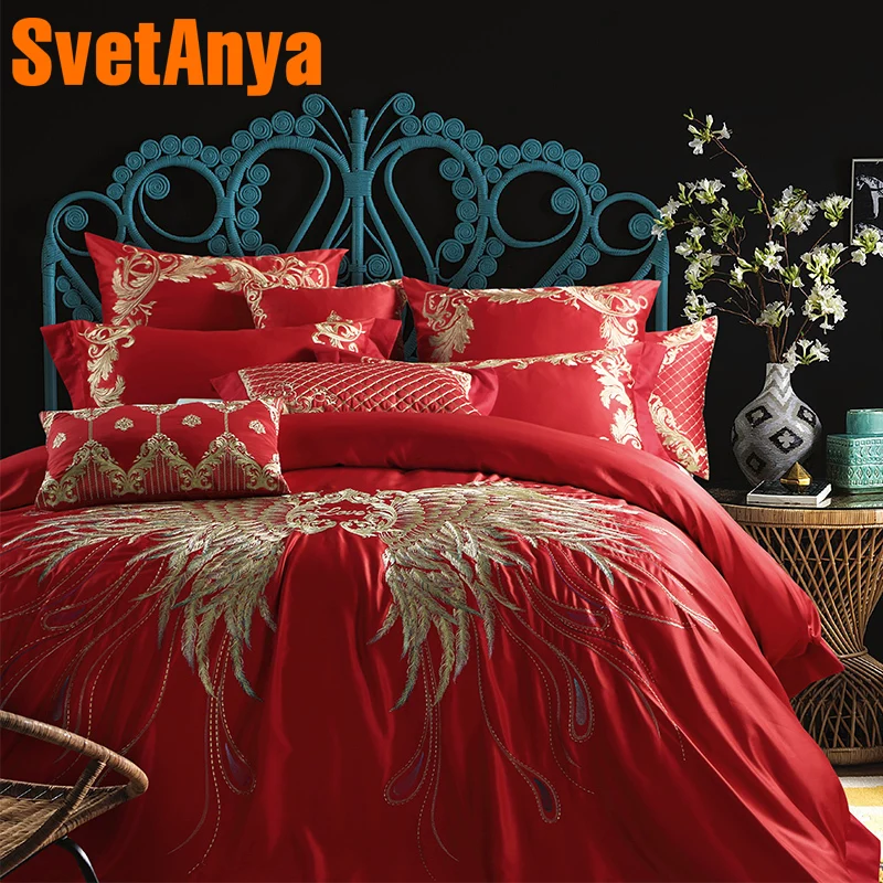 Svetanya Embroidery Wedding Bedding Kit Cotton Bedlinen Queen King Size Luxury bedsheet Pillowcases Quilt Cover Sets
Svetanya Embroidery Wedding Bedding Kit Cotton Bedlinen Queen King Size Luxury bedsheet Pillowcases Quilt Cover Sets