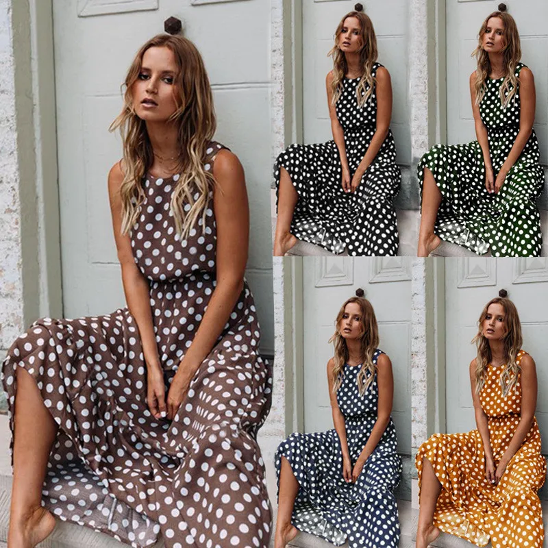 OUFISUN Summer Boho Polka Dot Print Women Long Dress Casual Sleeveless Robe Femme Dress Summer Beach Sundress Vestidos Modis
OUFISUN Summer Boho Polka Dot Print Women Long Dress Casual Sleeveless Robe Femme Dress Summer Beach Sundress Vestidos Modis