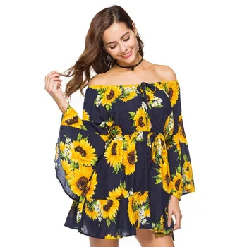 Fashion Beachwear Women Boho Clothing 2019 Summer Style Vintage Print Flower Dress Off Shoulder Mini dress Hippie Tube Tunics
Fashion Beachwear Women Boho Clothing 2019 Summer Style Vintage Print Flower Dress Off Shoulder Mini dress Hippie Tube Tunics