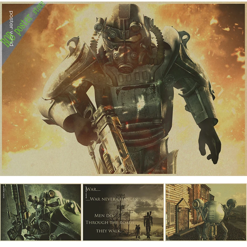 vintage Fallout 3 4 Game Poster kraft Game poster Home Furnishing decoration retro Kraft Poster Drawing core Wall stickers
vintage Fallout 3 4 Game Poster kraft Game poster Home Furnishing decoration retro Kraft Poster Drawing core Wall stickers