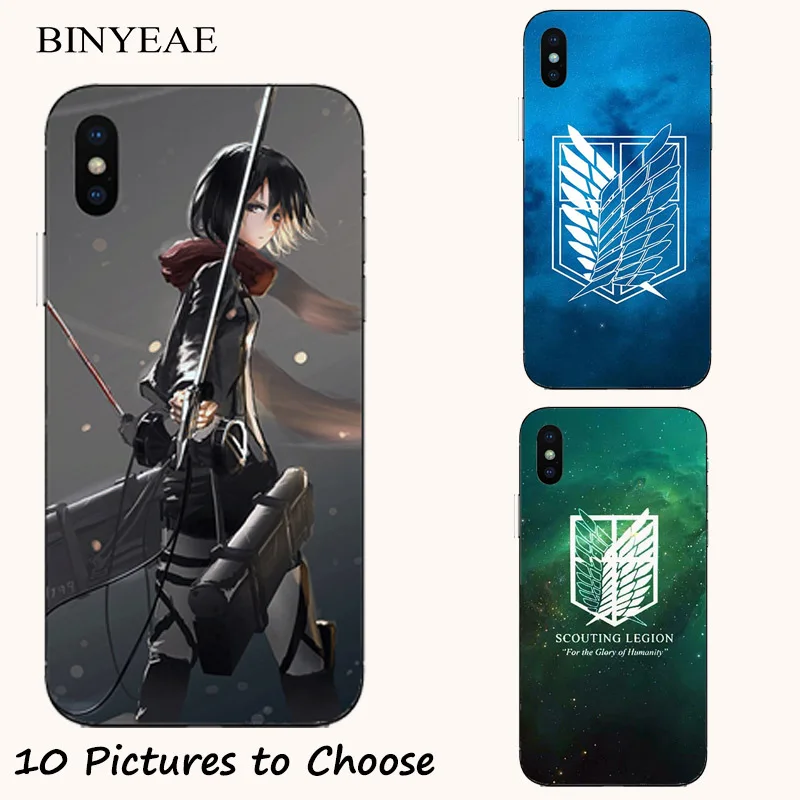 Чехол из ТПУ с рисунком мультфильма атака на Титанов манга для Apple iPhone 4 4s 5 5C 5s SE 6 6s