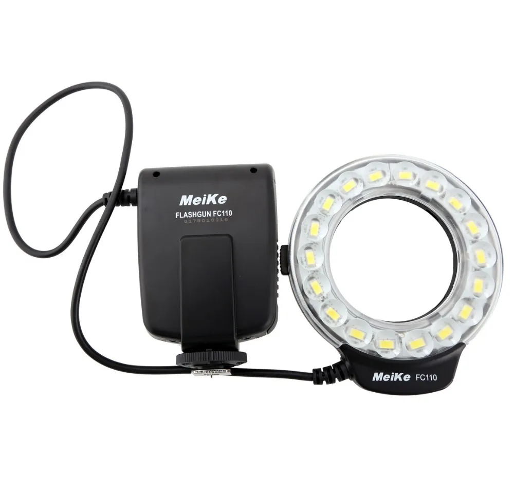 Meike FC110 светодиодный Кольцевая вспышка для макросъемки Nikon D7100 D7000 D5200 D5100 D5000 D3200 D3100