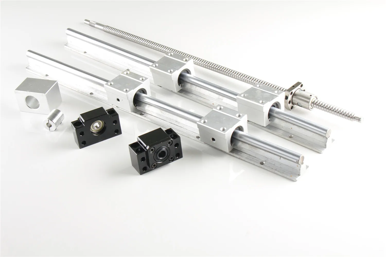2x SBR16-500mm Linear Rail & SFU1204-550mm Ballscrew & BF/BK10 & Coupling + Ballnut Housing
2x SBR16-500mm Linear Rail & SFU1204-550mm Ballscrew & BF/BK10 & Coupling + Ballnut Housing