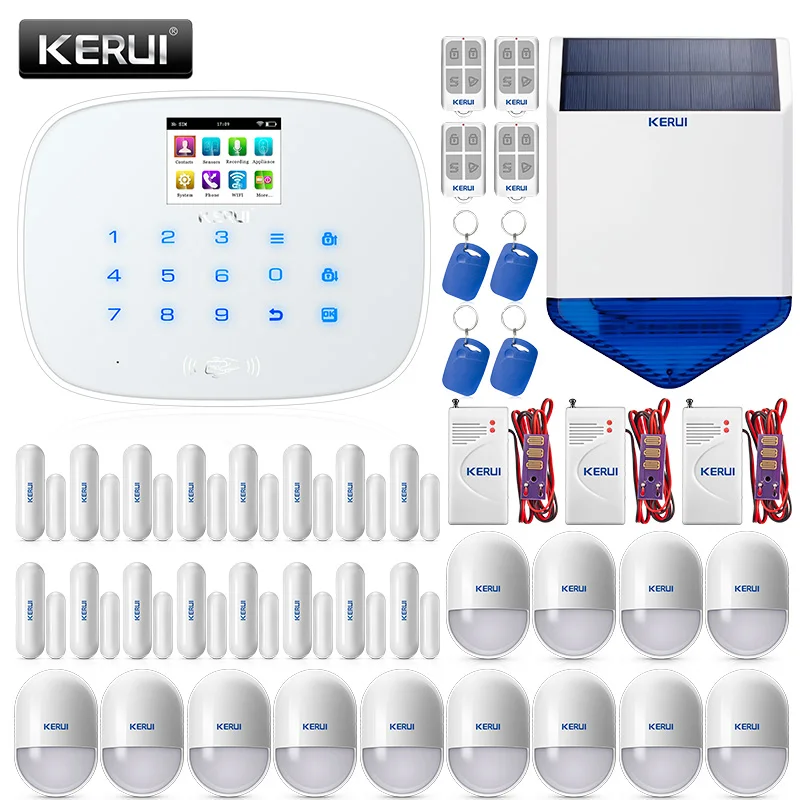 

KERUI New W193 3G WIFI PSTN GSM Home Burglar Security Alarm System Suits 80dB LCD 2.4 inch TFT Color Screen Display Alarma Casa