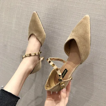 2019 summer new comfortable simple solid color sexy stiletto heels women suede comfortable wild rivet decorative high heels.
2019 summer new comfortable simple solid color sexy stiletto heels women suede comfortable wild rivet decorative high heels.