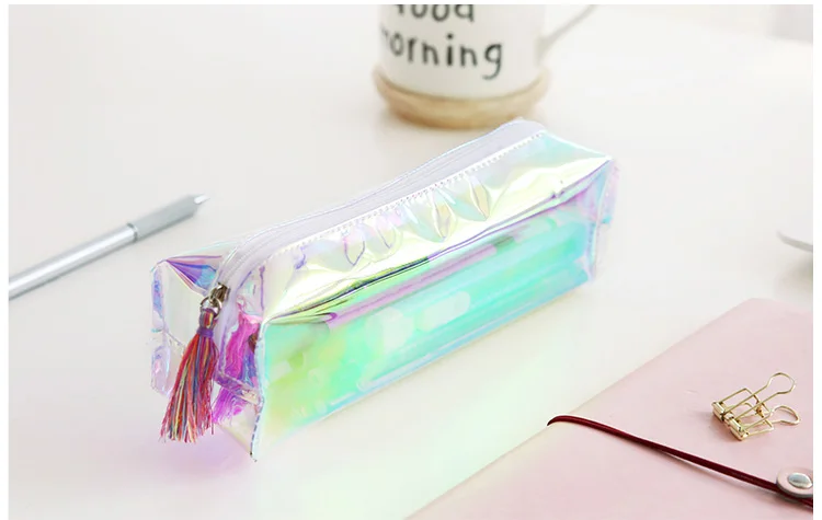 Kawaii Transparent Glitter Pencil Case Stationery Bags Creative Fashion Pvc Pencil Bag School Pencil Box Supplies Student Gift 31