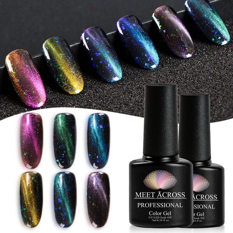 MEET ACROSS 7ml Chameleon Cat Eye Gel Nail 3D Magnetic Gel Nail Polishes 18 Colors Glitter Gel Varnish Soak Off UV Gel-Lacquer 
MEET ACROSS 7ml Chameleon Cat Eye Gel Nail 3D Magnetic Gel Nail Polishes 18 Colors Glitter Gel Varnish Soak Off UV Gel-Lacquer