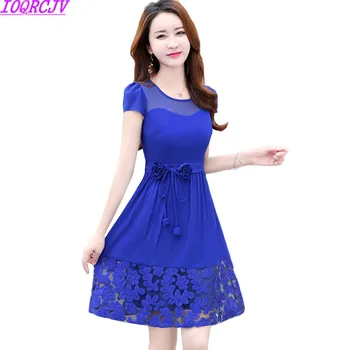 Summer Dress Women 2018 New Fashion Hollow Lace Stitching Chiffon Dress Slim Sexy Elegant Women Office Dress IOQRCJV AA77 
Summer Dress Women 2018 New Fashion Hollow Lace Stitching Chiffon Dress Slim Sexy Elegant Women Office Dress IOQRCJV AA77