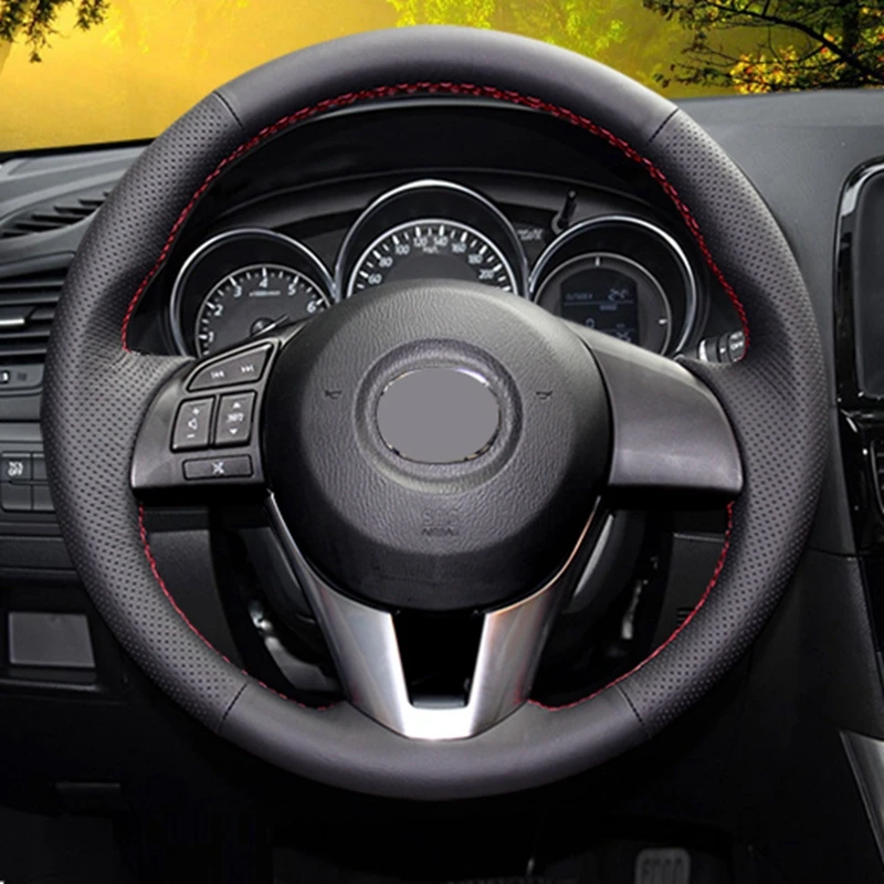GNUPME Artificial Leather Steering Cover Black Car Steering Wheel Cover for Mazda CX-5 CX5 Atenza 2014 New Mazda 3 CX-3 2016
GNUPME Artificial Leather Steering Cover Black Car Steering Wheel Cover for Mazda CX-5 CX5 Atenza 2014 New Mazda 3 CX-3 2016