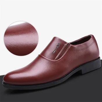British Men's Slip On Split Leather Pointed Toe Men Dress Shoes Business Wedding Oxfords FormalFor Male Office Oxford Shoes NEW
British Men's Slip On Split Leather Pointed Toe Men Dress Shoes Business Wedding Oxfords FormalFor Male Office Oxford Shoes NEW