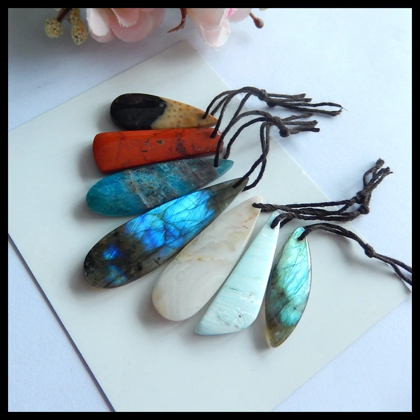 Natural New design 7 pcs Red River Jasper,Larimar,Hematite,Labradorite etc pendants necklace,50x13x4mm,31x10x4mm,23g
Natural New design 7 pcs Red River Jasper,Larimar,Hematite,Labradorite etc pendants necklace,50x13x4mm,31x10x4mm,23g