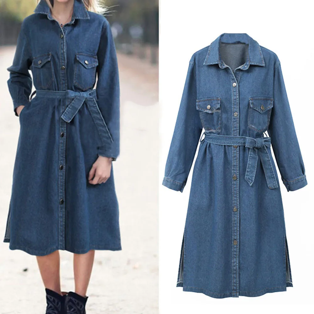 JAYCOSIN Dress Women winter plus size print Plaid Long Sleeve Denim Jacket Long Jean dresses Outwear Overcoat dress vestido 9721
JAYCOSIN Dress Women winter plus size print Plaid Long Sleeve Denim Jacket Long Jean dresses Outwear Overcoat dress vestido 9721