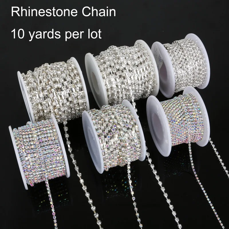 NiceBeads 10yard/roll Rhinestone Chain Copper claw with Transparent/white AB Glass Rhinestone SIlver Plated DIY
NiceBeads 10yard/roll Rhinestone Chain Copper claw with Transparent/white AB Glass Rhinestone SIlver Plated DIY