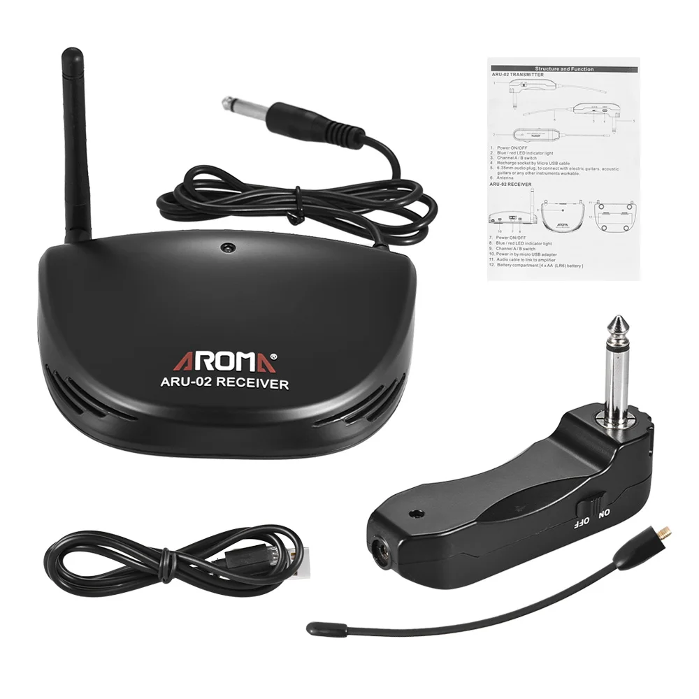 Aroma ARU-02 UHF Wireless Guitar Transmitter Digital Audio Transmitter Receiver System Guitar Bass Wireless Transmitter
Aroma ARU-02 UHF Wireless Guitar Transmitter Digital Audio Transmitter Receiver System Guitar Bass Wireless Transmitter