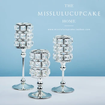 Crystal metal candlestick crafts wedding props table accessories soft model home decoration
Crystal metal candlestick crafts wedding props table accessories soft model home decoration