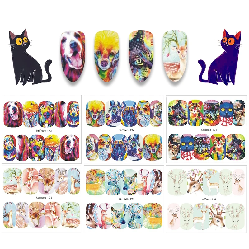 LEMOOC 24 Patterns Nail Transfer Sticker 1 Sheet Water Decal Cute Dog Panda Designs Nail Art Decoration for Manicure Watermark
LEMOOC 24 Patterns Nail Transfer Sticker 1 Sheet Water Decal Cute Dog Panda Designs Nail Art Decoration for Manicure Watermark