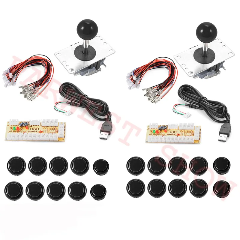 Hot Sale 2pcs Arcade Sanwa Style Joystick + 20pcs Black Arcade Push Buttons +2pcs USB Controller for Jamma Machine Kit Parts
Hot Sale 2pcs Arcade Sanwa Style Joystick + 20pcs Black Arcade Push Buttons +2pcs USB Controller for Jamma Machine Kit Parts