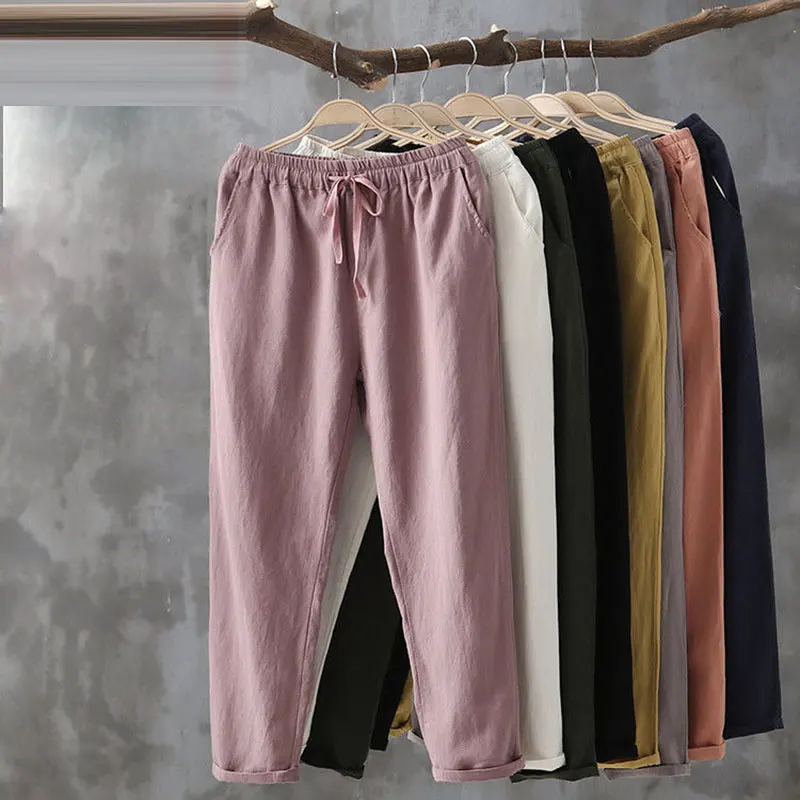 100% Cotton Plus Size Women Pants Summer Elastic Waist Loose Casual Harem Pants Cotton Linen Solid Ankle-length Pants 4XL D148
100% Cotton Plus Size Women Pants Summer Elastic Waist Loose Casual Harem Pants Cotton Linen Solid Ankle-length Pants 4XL D148