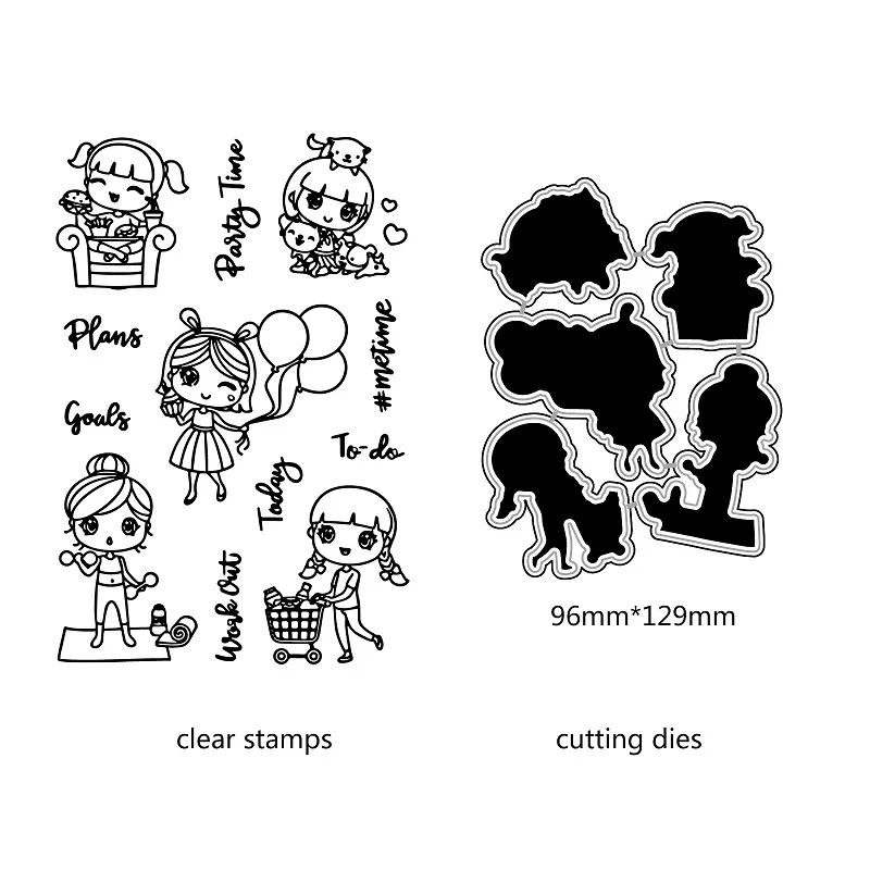 AZSG Exercise Shopping Fashion Girl Cutting Dies Clear Stamps For DIY Scrapbooking/Card Making Decorative Silicone Stamp Crafts
AZSG Exercise Shopping Fashion Girl Cutting Dies Clear Stamps For DIY Scrapbooking/Card Making Decorative Silicone Stamp Crafts