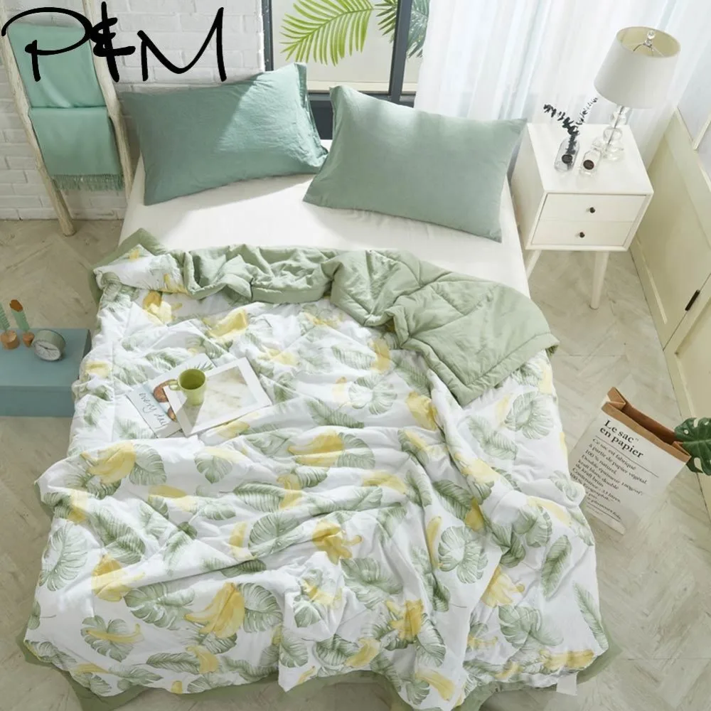 Papa&Mima Banana and leaves print Summer Comforter NO pillowcases Twin Queen Size Polyester Fabric Air conditioning Quilt
Papa&Mima Banana and leaves print Summer Comforter NO pillowcases Twin Queen Size Polyester Fabric Air conditioning Quilt