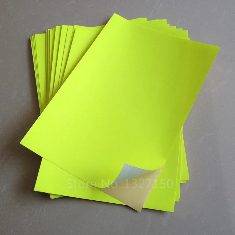 Fluorescent Yellow A4 Matte Self Adhesive Label Sticker Printer Paper for Ink jet or Lazer Printer
Fluorescent Yellow A4 Matte Self Adhesive Label Sticker Printer Paper for Ink jet or Lazer Printer