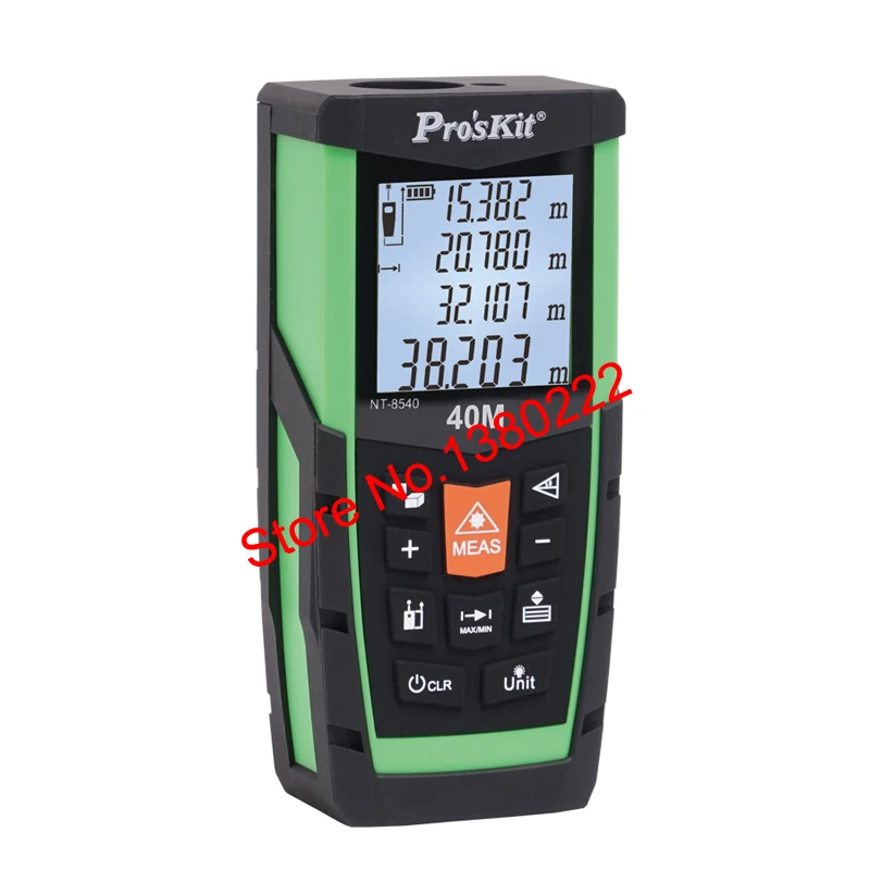 Pro'sKit NT-8540 40M Laser Distance Meter Electronic Ruler Laser Ruler Laser Line Distance Measuring Instrument Free Shipping
Pro'sKit NT-8540 40M Laser Distance Meter Electronic Ruler Laser Ruler Laser Line Distance Measuring Instrument Free Shipping