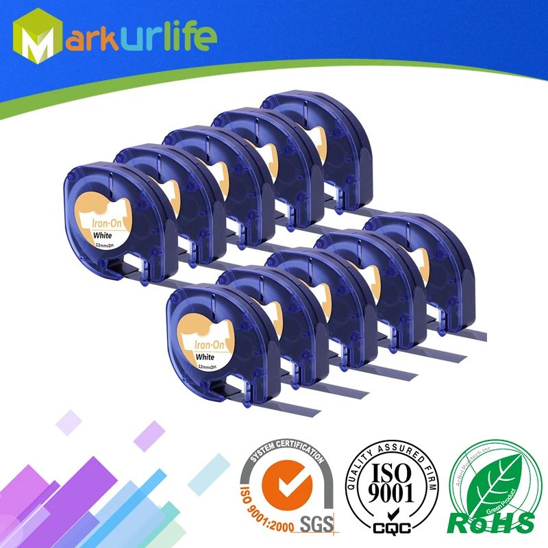 10PCS 18771 Iron-On Fabric Labels 12mm Compatible for Dymo Letratag Label Tapes Black on White Fabric Iron-on Ribbons Dymo LT
10PCS 18771 Iron-On Fabric Labels 12mm Compatible for Dymo Letratag Label Tapes Black on White Fabric Iron-on Ribbons Dymo LT