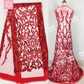 African Red Sequins Net Lace Fabric Nigerian Lady Party Dresses Lace Material Nigerian Sequined Evening Gown Mesh Tulle Fabrics
African Red Sequins Net Lace Fabric Nigerian Lady Party Dresses Lace Material Nigerian Sequined Evening Gown Mesh Tulle Fabrics