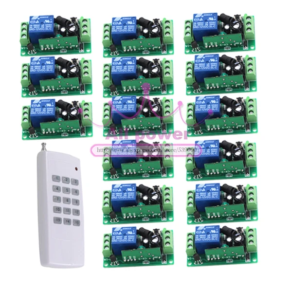 1T+15R Wireless Remote Control Switch Remote Plug Radio Switch 12V 1CH Remote Switch 315Mhz/433Mhz
1T+15R Wireless Remote Control Switch Remote Plug Radio Switch 12V 1CH Remote Switch 315Mhz/433Mhz