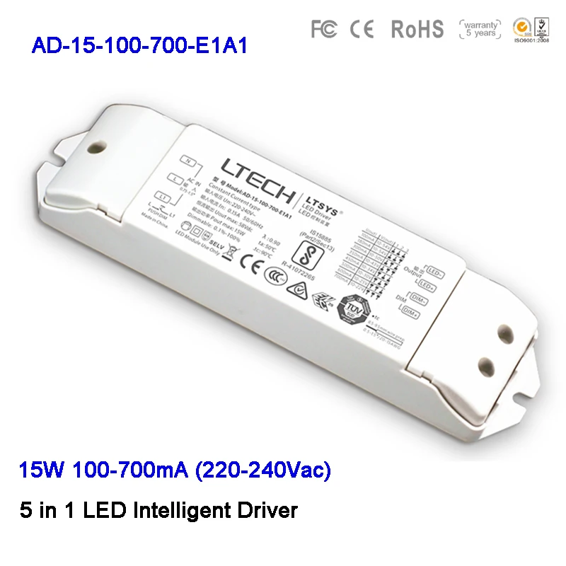 LTECH 220V 15W/25W/36W 5 in 1 LED Intelligent 0-10V (1-10V/PWM/RX), Push Dim Automatic recognition of 0-10V PWM led power supply 
LTECH 220V 15W/25W/36W 5 in 1 LED Intelligent 0-10V (1-10V/PWM/RX), Push Dim Automatic recognition of 0-10V PWM led power supply