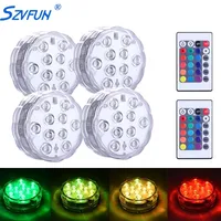 Szvfun Multicolor Swimming Pool Underwater Light Battery Lamp IP68 LED Piscina Fountain Party Fishbowl Aquarium Pond Decoration image