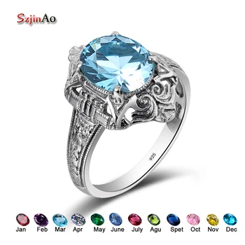 Szjinao March Birthstone Fashion Owl Rings for Women Bing Stone Aquamarine Vintage Bohemian Style Wedding Bulgaria Jewelry
Szjinao March Birthstone Fashion Owl Rings for Women Bing Stone Aquamarine Vintage Bohemian Style Wedding Bulgaria Jewelry