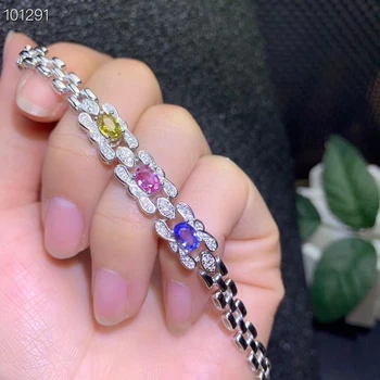 Natural Multicolor sapphire Bracelet Natural gemstone Bracelet 925 silver bracelet fashion chain woman party gift fine Jewelery
Natural Multicolor sapphire Bracelet Natural gemstone Bracelet 925 silver bracelet fashion chain woman party gift fine Jewelery