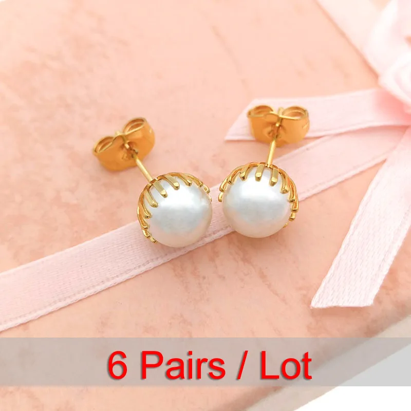 6Pairs White Pearl Stud Earrings Women Gold Perle Boucle Oreille Parel Oorbel Nausnice Orecchini Kolczyki Inci Kupe Bong E1705
6Pairs White Pearl Stud Earrings Women Gold Perle Boucle Oreille Parel Oorbel Nausnice Orecchini Kolczyki Inci Kupe Bong E1705