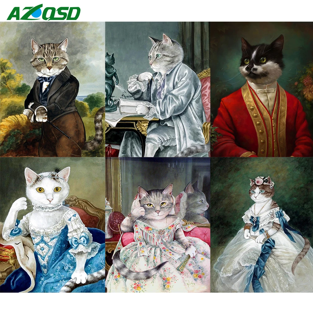AZQSD Diamond Embroidery Cats Noble Series DIY Diamond Mosaic Animal Picture of Rhinestones Full Square Painting Bead Work 5D
AZQSD Diamond Embroidery Cats Noble Series DIY Diamond Mosaic Animal Picture of Rhinestones Full Square Painting Bead Work 5D